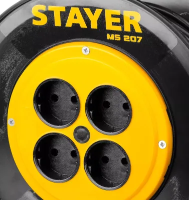 STAYER 50 м, 1300Вт, ПВС 2x0, удлинитель на катушке MS 207 55073-50