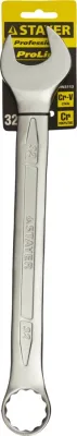 STAYER 32 мм, Cr-V сталь, хромированный, гаечный ключ комбинированный 27081-32 Professional