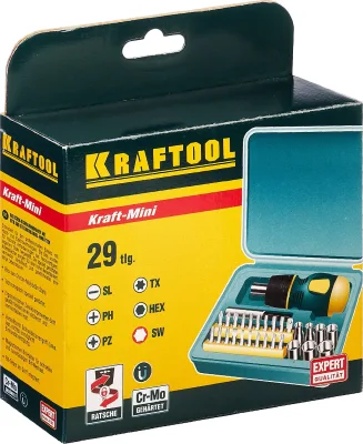 KRAFTOOL 29 шт., отвертка реверсивная 25556-H29