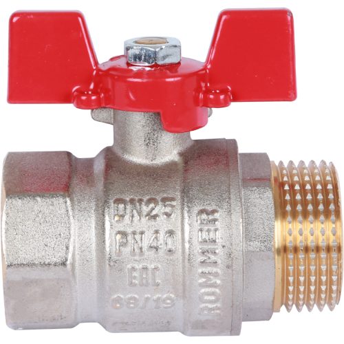 RBV-0004-0210225 ROMMER Шаровой кран 1" ВН/НР, ручка бабочка