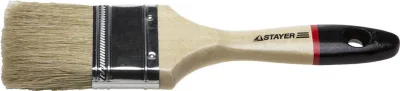 STAYER 75 мм, 3", щетина натуральная светлая, деревянная ручка, кисть плоская UNIVERSAL-EURO 0102-075