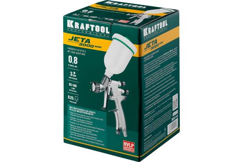 KRAFTOOL сопло 0,8 мм, краскопульт пневматический с верхним бачком JETA 3000 MINI 06561-0.8 Pro