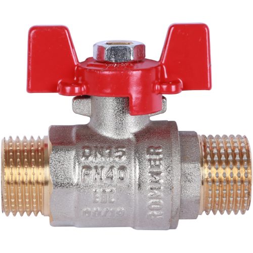 RBV-0007-0410215 ROMMER Шаровой кран 1/2" НР/НР, ручка бабочка