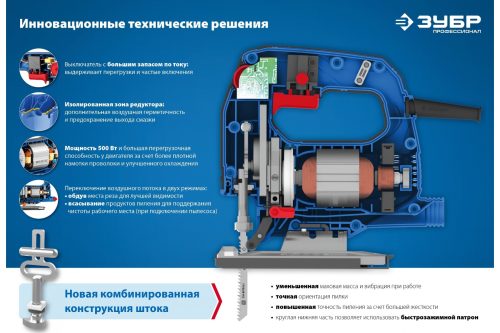 Электролобзик ЗУБР ЛП-500 500 Вт