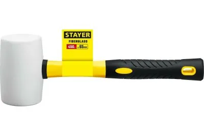 STAYER 450 г, киянка резиновая белая с фиберглассовой ручкой 20533-450 Профессионал