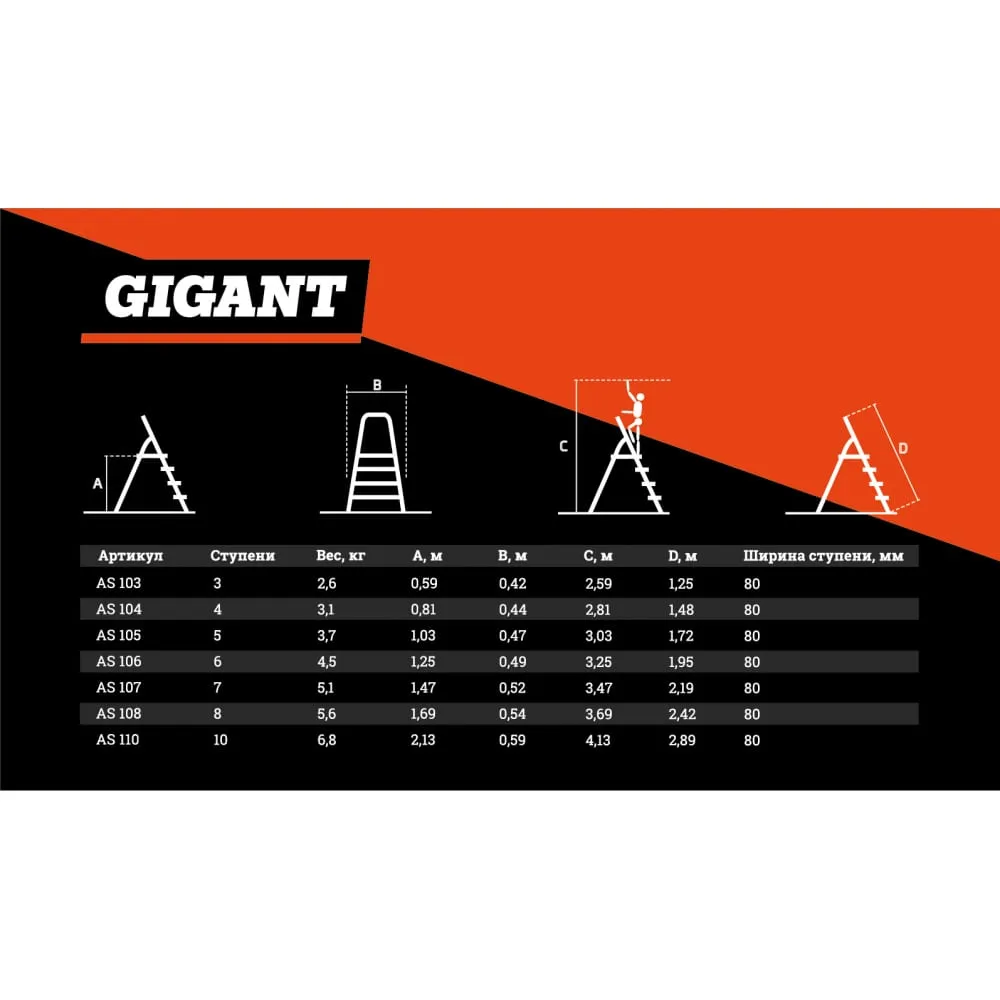 Алюминиевая стремянка Gigant AS 103