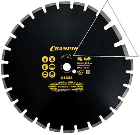 Диск алмазный по асфальту PRO (450х25.4 мм) Champion C1624