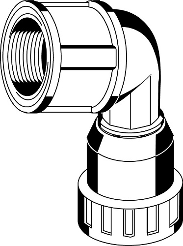 Переходник угловой "ШиреФит" (16 мм; 1/2") для трубопровода Зубр 51484-16-1/2