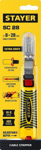 STAYER 8-28 мм, нож, съемник изоляции 2-45303