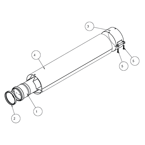 Труба для коаксиального дымохода Protherm D60/100 мм, длина 0.5 м (для котлов ГЕПАРД 2015, ПАНТЕРА)