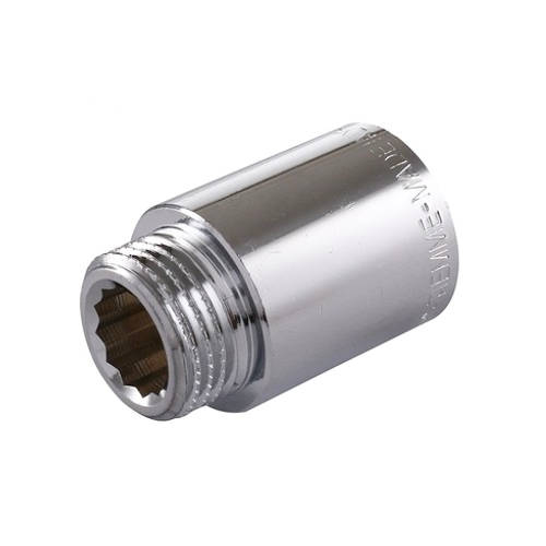Удлинитель резьбовой Tiemme 1530C - 1/2", длина 20 мм (НР/ВР, латунь хромированная)