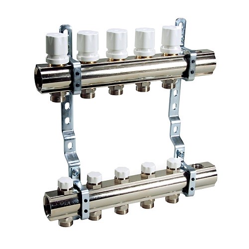 Коллекторная группа LUXOR CD 468/3 - 1" на 3 контура 3/4" EK (с вентилями)