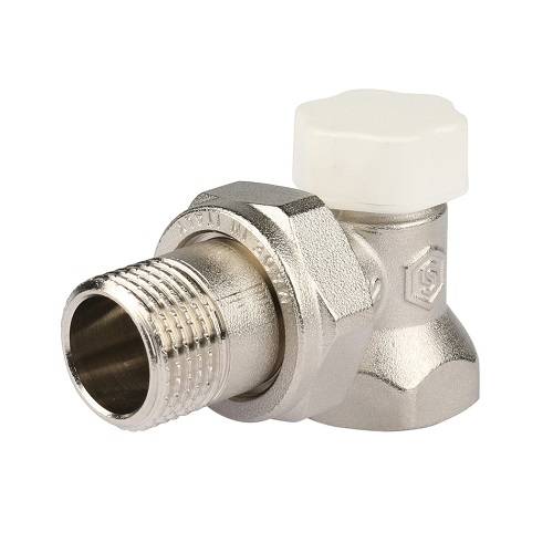 Клапан запорный балансировочный угловой STOUT - 1/2" (НГ/ВР, PN10, Tmax 120°С)