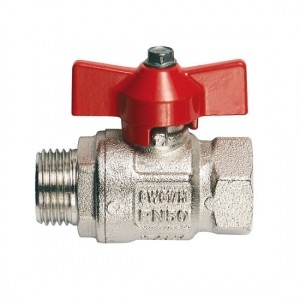 Кран шаровой полнопроходной ITAP IDEAL 093 - 1' (НР/ВР, PN40, Tmax 150°С, ручка-бабочка красная)