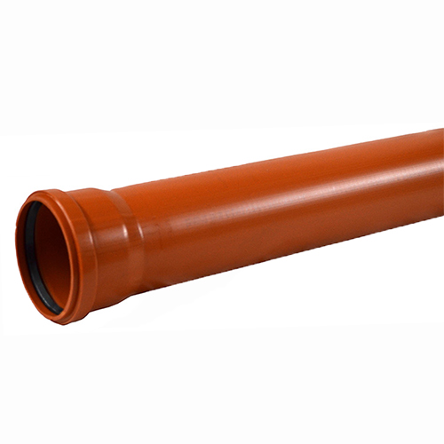 Труба для наружной канализации СИНИКОН НПВХ - D200x4.9 мм, длина 2000 мм (цвет оранжевый)