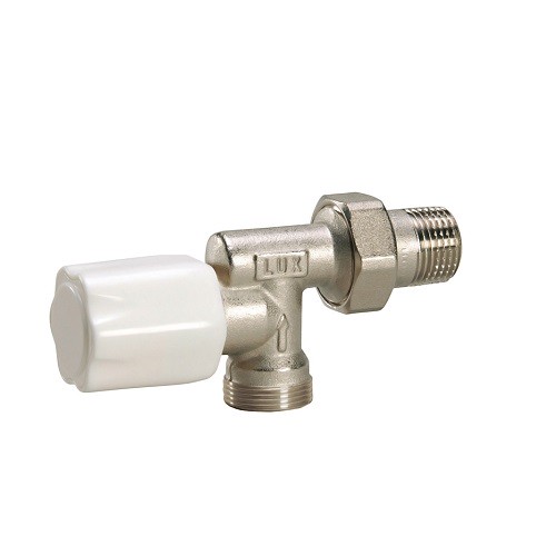 Вентиль ручной регулировки угловой LUXOR М 300 - 1/2' (для металлопл. и пласт.труб, 120°C, PN10)