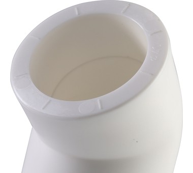 9400004045 Политэк d=40 Угольник 45* для полипропиленовых труб под сварку (цвет белый)