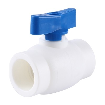 Фото Кран шаровой мини KALDE - 25 (для полипропиленовых труб под пайку, ручка-бабочка синяя) Кран шаровой мини KALDE - 25 (для полипропиленовых труб под пайку, ручка-бабочка синяя)