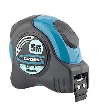 Фото Рулетка "Schlagfest", 5 м x 19 мм, магнитный обрезиненный зацеп, двусторонняя шкала, Нейлоновое покрытие, автоматическая фиксация Gross Рулетка "Schlagfest", 5 м x 19 мм, магнитный обрезиненный зацеп, двусторонняя шкала, Нейлоновое покрытие, автоматическая фиксация Gross