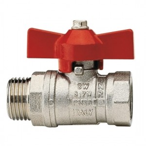 Кран шаровой ITAP VIENNA 119 - 1' (НР/ВР, PN30, Tmax 150°С, ручка-бабочка красная)