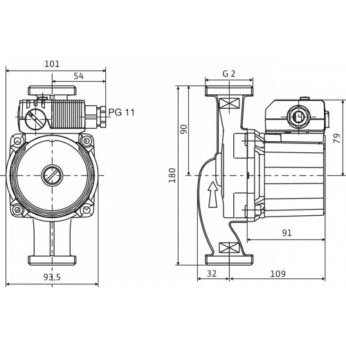 Насос циркуляционный Wilo STAR-RS30/8 с гайками