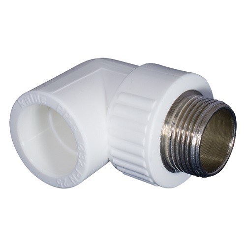 Переход на наружную резьбу угловой KALDE - 25 x 3/4" (для полипропиленовыъ труб, цвет белый)