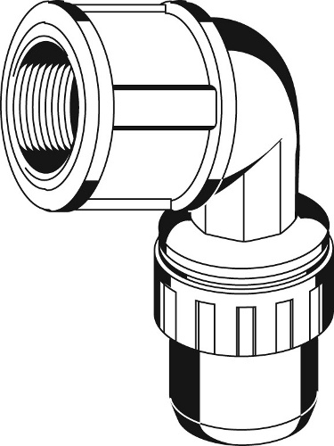 Муфта соединительная угловая "ШиреФит" (26 мм; 3/4") для трубопровода Зубр 51466-26-3/4