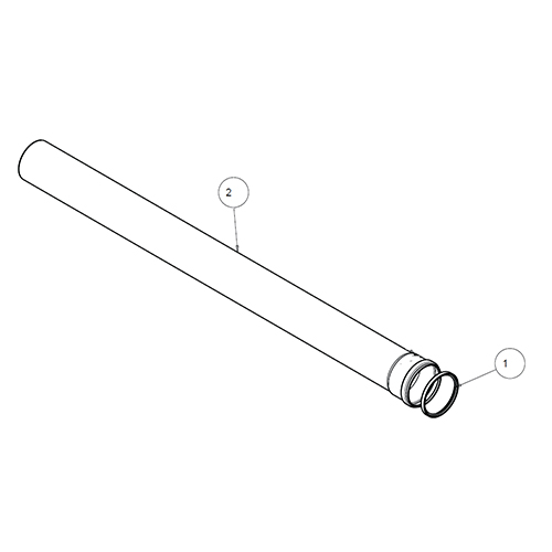 Труба для раздельнго дымохода Protherm D80 мм, длина 2 м (для котлов ГЕПАРД 2015, ПАНТЕРА)
