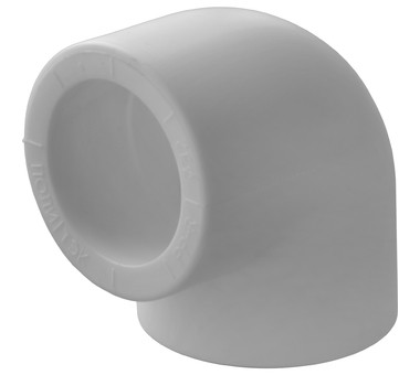 Угольник Политэк d=32 90* для полипропиленовых труб под сварку (цвет белый)
