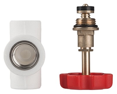 Кран вентильный KALDE - 20 (для полипропиленовых труб под пайку, цвет белый, ручка барашек)