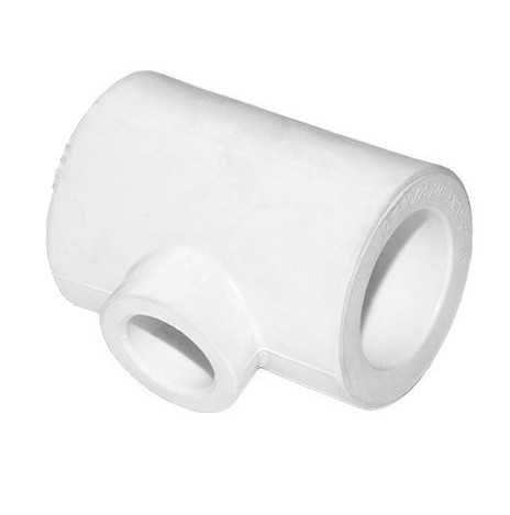 Политэк 25х20х25 Тройник переходной для полипропиленовых труб под сварку (цвет белый)