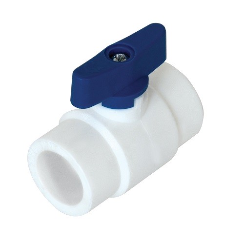 Фото Кран шаровой мини KALDE - 25 (для полипропиленовых труб под пайку, ручка-бабочка синяя) Кран шаровой мини KALDE - 25 (для полипропиленовых труб под пайку, ручка-бабочка синяя)