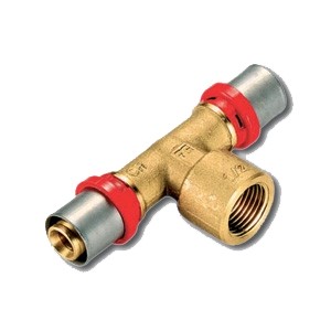 Тройник с переходом на внутреннюю резьбу Tiemme 1659 - 20x2.0 x 3/4" (прессовой, для м/п труб)