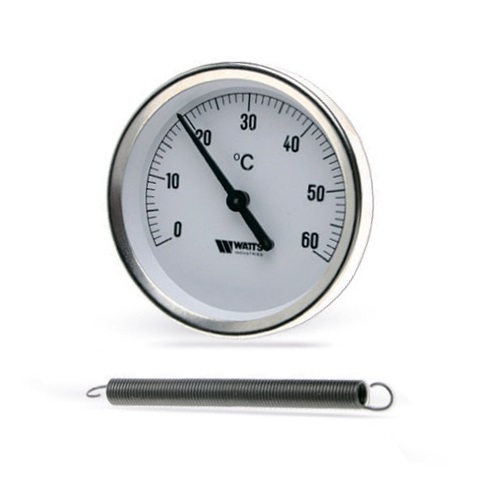 Термометр биметаллический накладной WATTS F+R810 TCM - для труб 1'- 2' (D-63 мм, шкала 0-120°C)