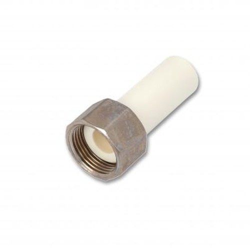 Штуцер с накидной гайкой KALDE - 32 x 1"1/4 (для полипропиленовых труб, цвет белый)