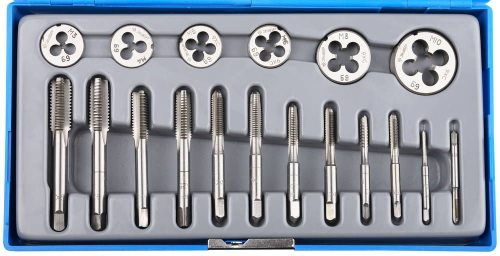 ЗУБР 18 предметов, 9ХС, набор метчиков и плашек в пластиковом боксе 28120-H18