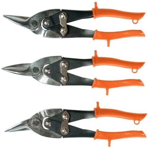Ножницы по металлу, 250 мм, обрезиненные рукоятки, 3 шт, прямые, левые, правые Sparta
