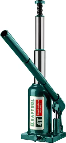 KRAFTOOL 4 т, 170-420 мм, домкрат гидравлический бутылочный сварной телескопический Double Ram 43463-4 Professional