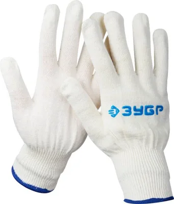 ЗУБР L-XL, 13 класс, х/б, перчатки трикотажные тонкие, без покрытия 11450-XL Профессионал