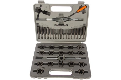 Набор метчиков и плашек М3-М12, плашко-метчикодержатель, 40 предметов, пластиковый бокс Sparta