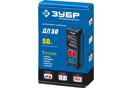 Лазерный дальномер ЗУБР ДЛ-50 50м