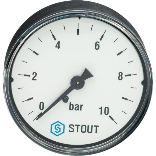SIM-0009-631008 STOUT Манометр аксиальный. Корпус Dn 63 мм 1/4", 0...10 бар, кл.2.5