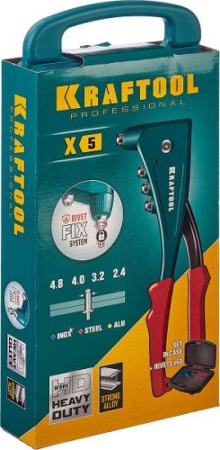KRAFTOOL заклепки 2.4-4.8 мм, заклепочник усиленный NX-5 31173-H6