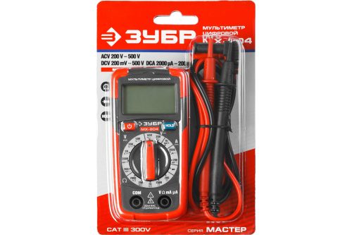 Фото ЗУБР мультиметр цифровой МХ-804 59804 ЗУБР мультиметр цифровой МХ-804 59804