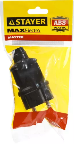 Фото STAYER 16А/220 В, 1300 Вт, черная, вилка прямая MAXElectro 55160-B STAYER 16А/220 В, 1300 Вт, черная, вилка прямая MAXElectro 55160-B