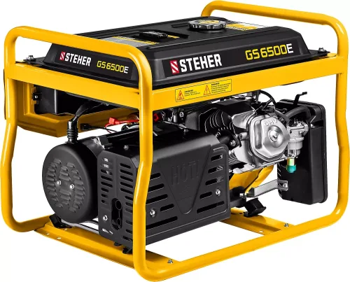 STEHER 5/5,5 кВт, однофазный, синхронный, щеточный, с электростартером, бензиновый генератор GS-6500Е