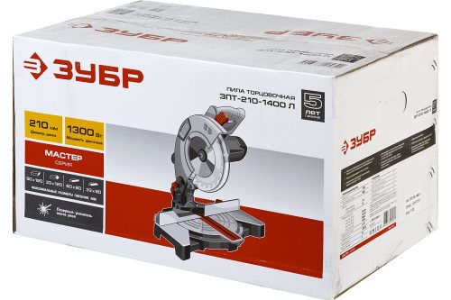 ЗУБР 1300 Вт, 210х30 мм, пила торцовочная ЗПТ-210-1400 Л