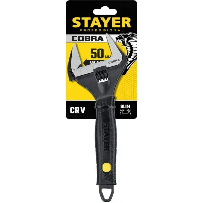 STAYER 250/50 мм, ключ разводной COBRA 27264-25
