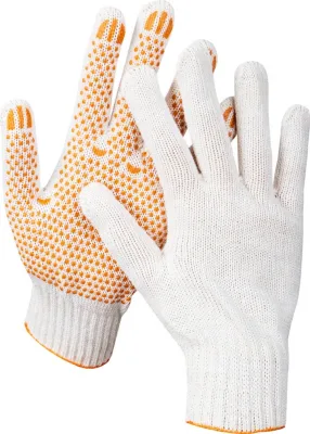 STAYER L-XL, 7 класс, х/б, перчатки для тяжелых работ, с ПВХ-гель покрытием (точка) 11404-XL Master
