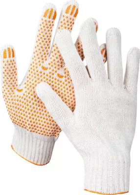 STAYER L-XL, 7 класс, х/б, перчатки для тяжелых работ, с ПВХ-гель покрытием (точка) 11404-XL Master